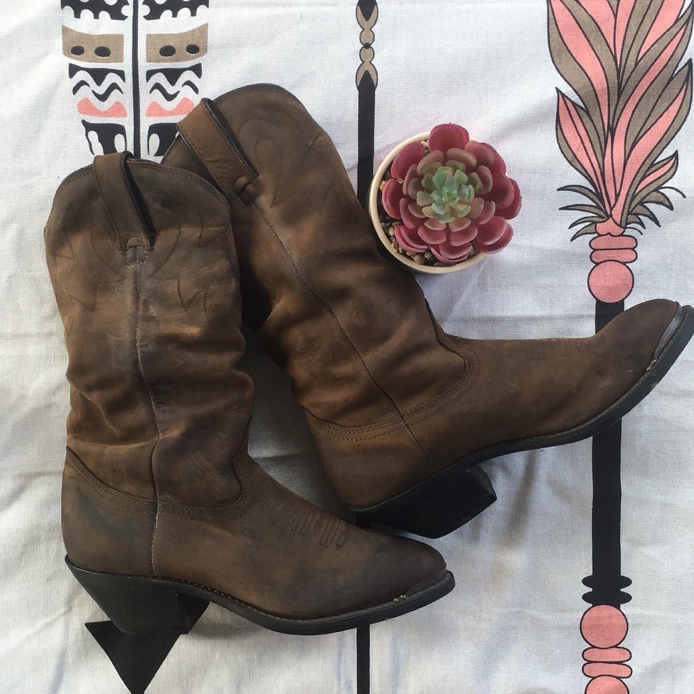 Durango Brown Leather Boots Western Size 6.5M